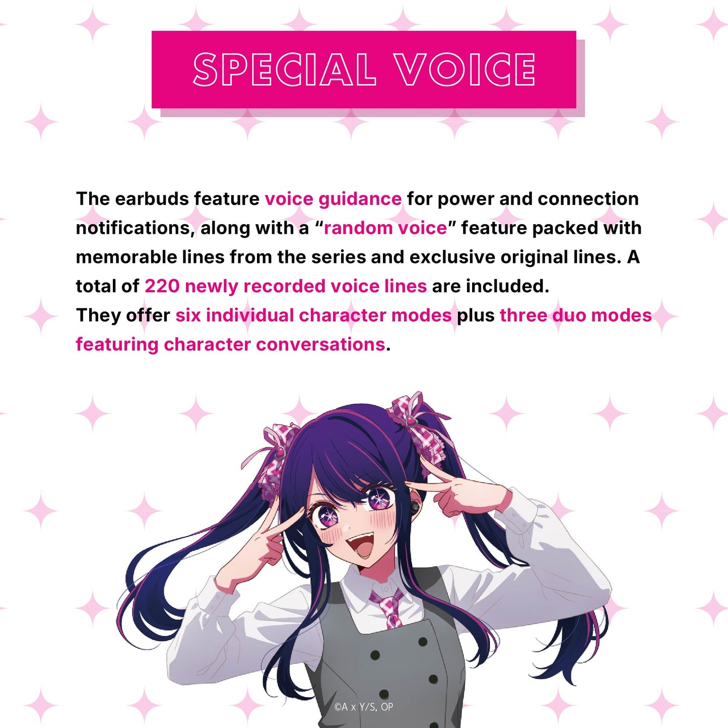 【Pre-order】AVIOT TE-V1R-ONK 【OSHI NO KO】 Collaboration Wireless Earbuds | Shipping in early-December