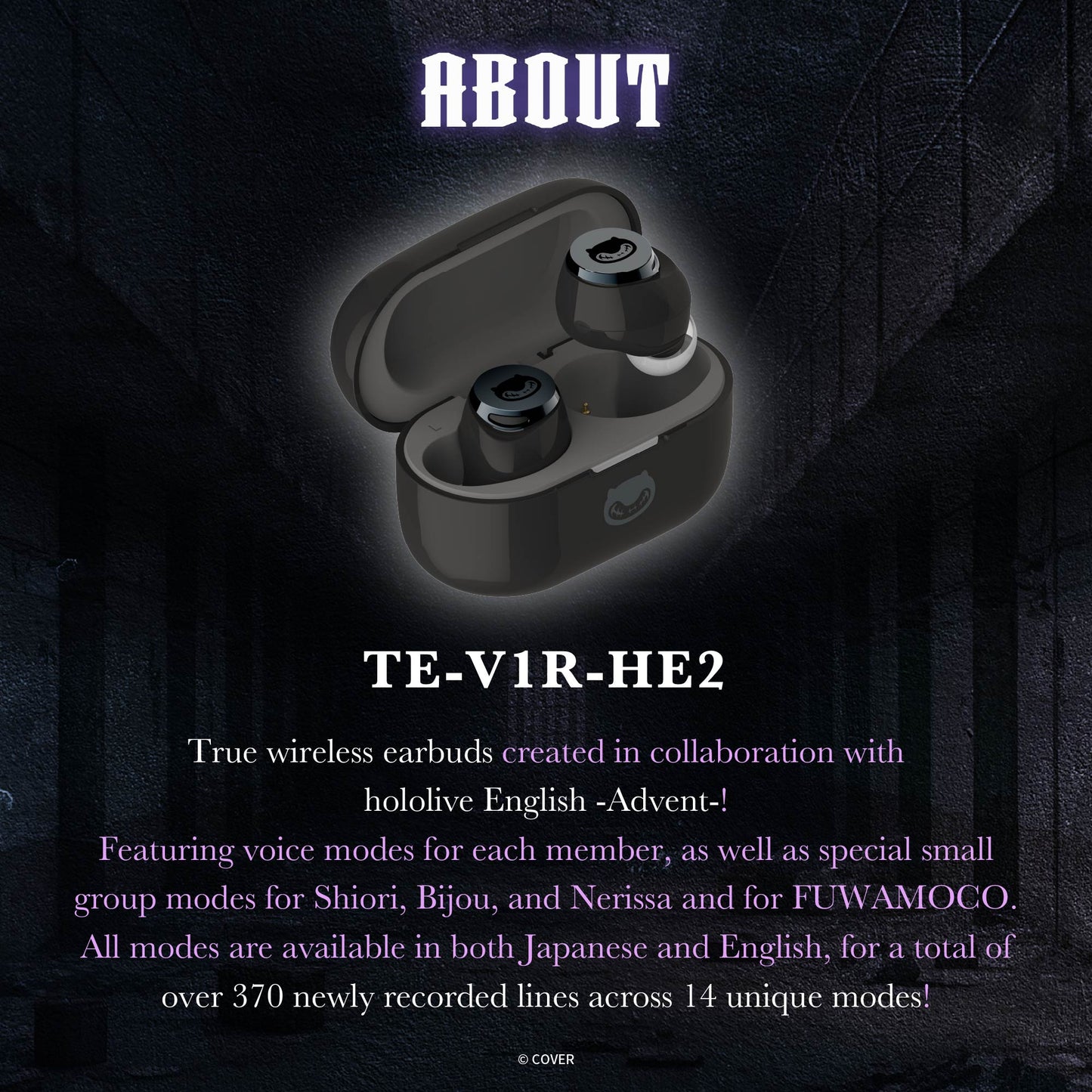 【Pre-order】AVIOT TE-V1R-HE2 hololive English -Advent- Collaboration Wireless Earbuds | Shipping in late November