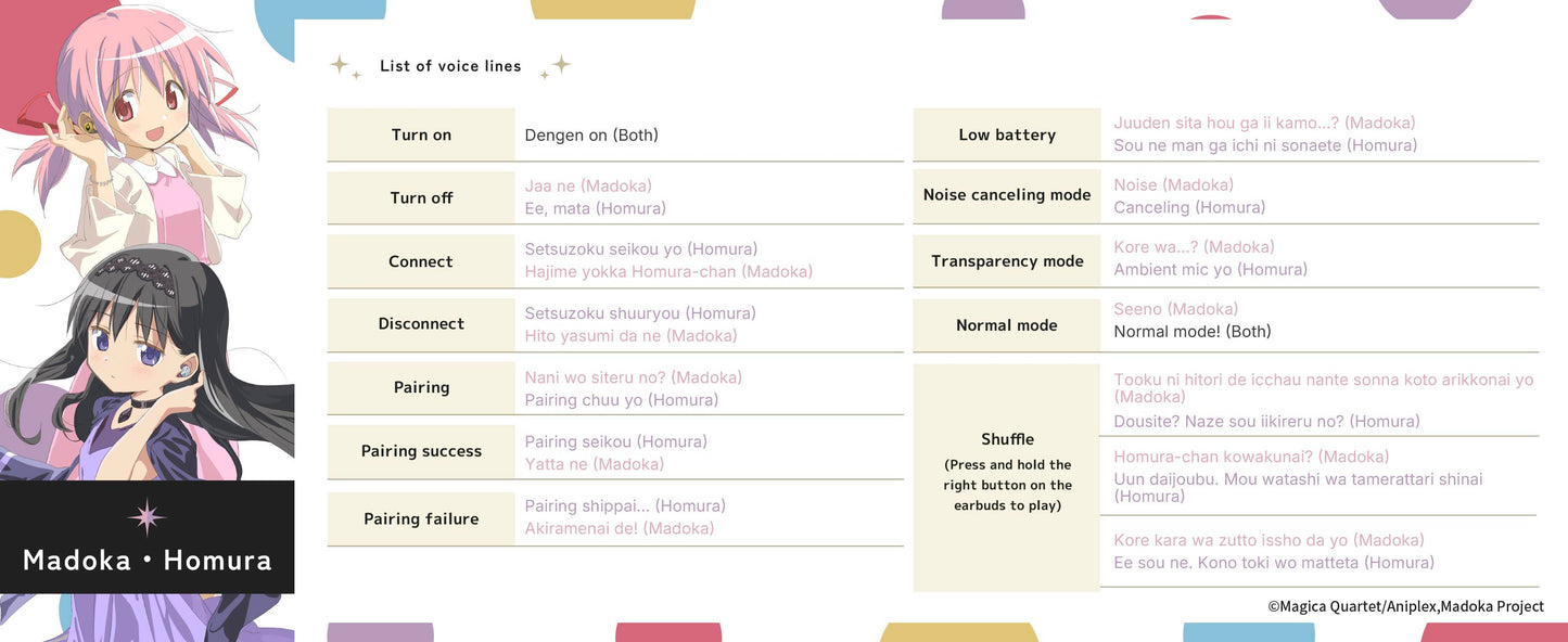 【Pre-order】AVIOT TE-V1R-MMM Madoka Magica Collaboration Wireless Earbuds | Shipping in late-February