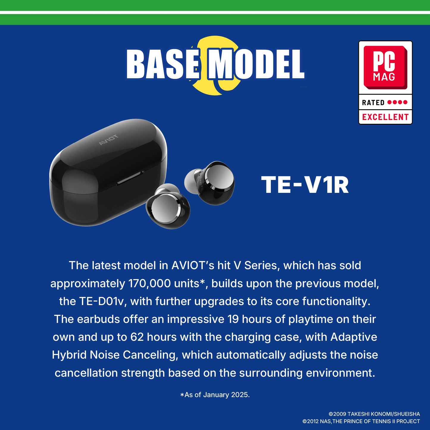 【Pre-order】AVIOT TE-V1R-TP The Prince of Tennis II Collaboration Wireless Earbuds | Shipping in early-December