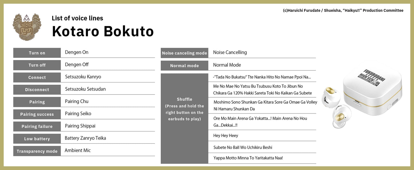 【Pre-order】AVIOT TE-Q3-HK Haikyu!! Collaboration Wireless Earbuds | Shipping in early-December