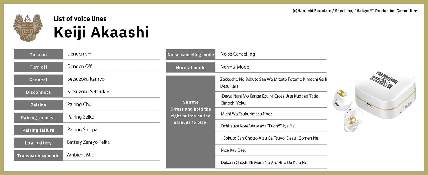 【Pre-order】AVIOT TE-Q3-HK Haikyu!! Collaboration Wireless Earbuds | Shipping in early-December